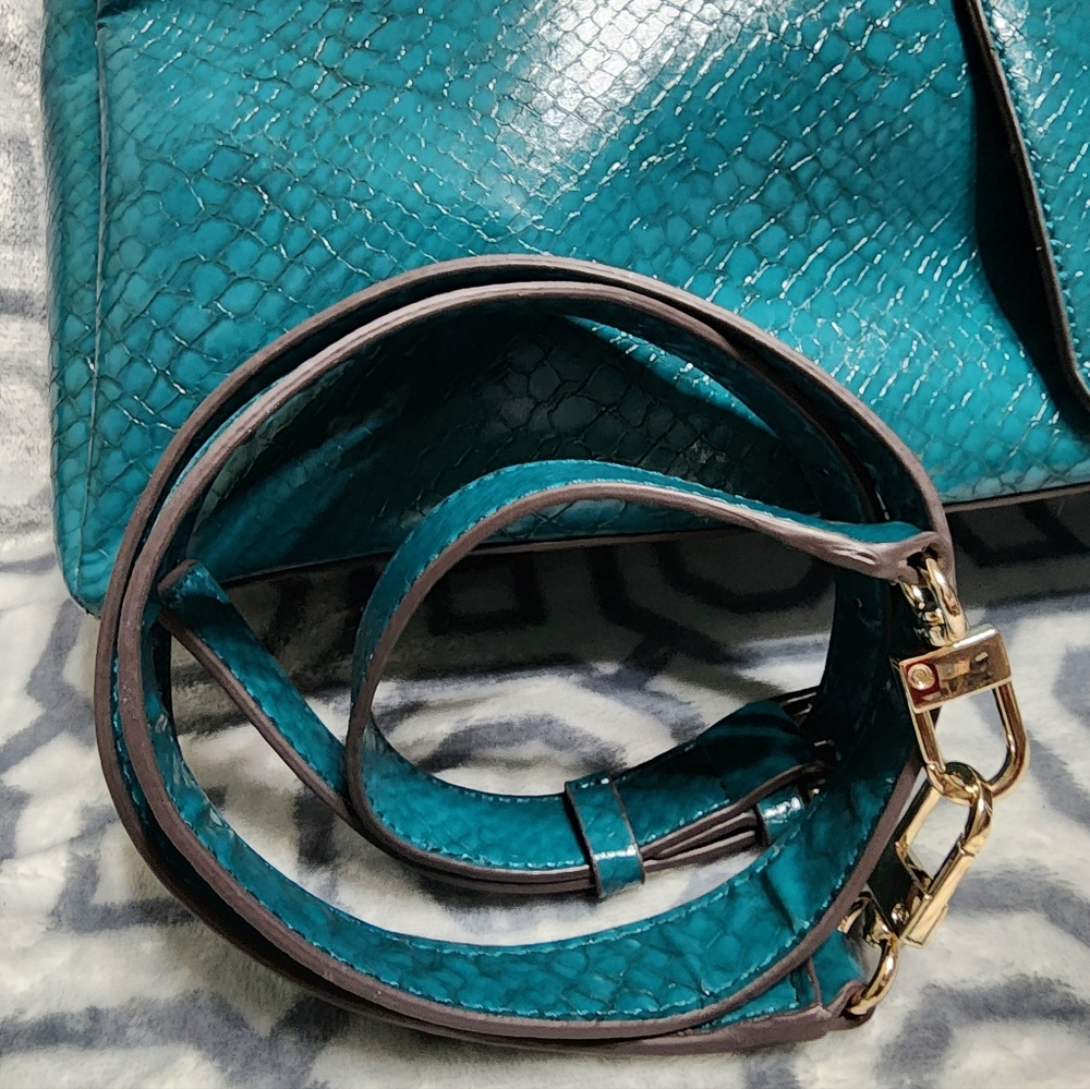 Guess Moon Light Python Triple-Compartment Satchel - image 8